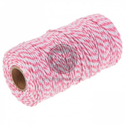 Dây gói quà 2 màu hồng trắng cuộn 91m