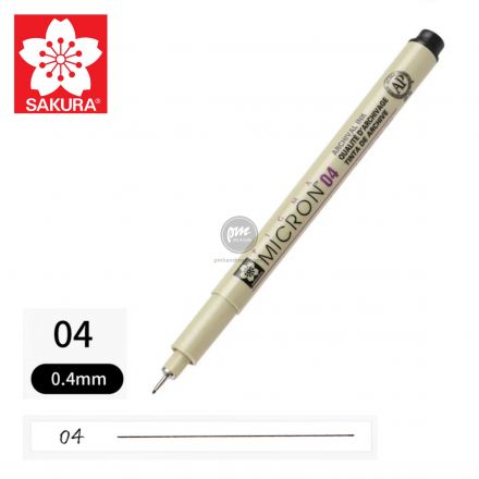 Bút kim Sakura vẽ kỹ thuật Pigma Micron 04 - màu đen