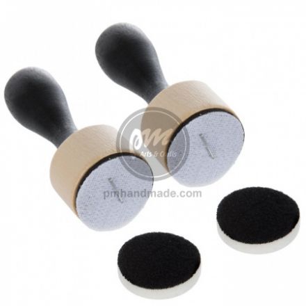 Cọ mút tròn blend màu cán gỗ