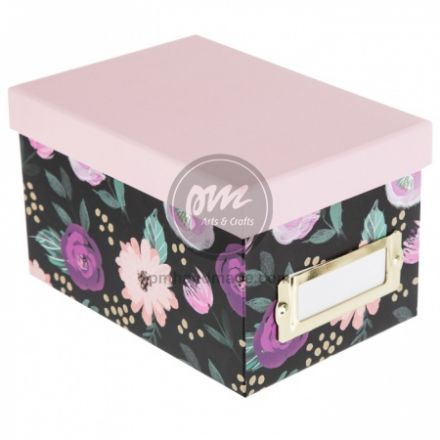 Hộp giấy mini màu đen, tím và hoa