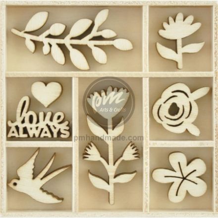 Gỗ trang trí Kaisercraft mẫu hoa