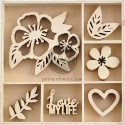 Gỗ trang trí Kaisercraft mẫu hoa