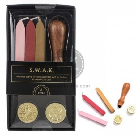 Bộ dấu in wax seals 6 món mẫu hoa sunflower & rose