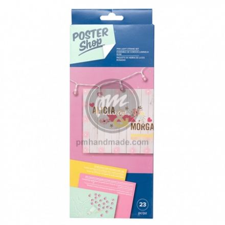 Bộ đèn led trang trí dùng pin vỏ bọc màu hồng