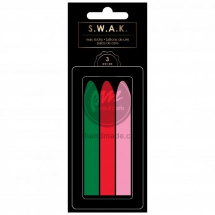 Sáp wax seals 3 màu xanh lá, đỏ, hồng