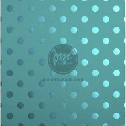 Paper pad màu xanh chấm bi ánh nhũ 12" x 12"