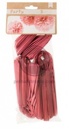 Set 3 quả cầu pompoms màu hồng