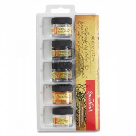 Bộ 5 mực thư pháp calligraphy Speedball kèm khay pha màu