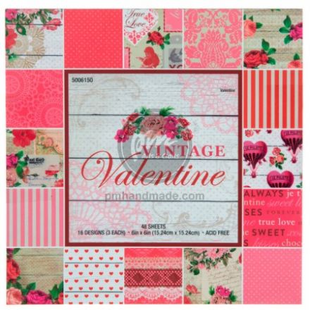 Paper pad mẫu Vintage Valentine 6"x6"