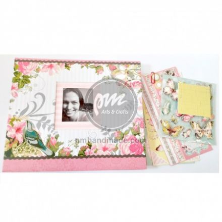Sổ Scrapbook mẫu vườn hoa 20cm