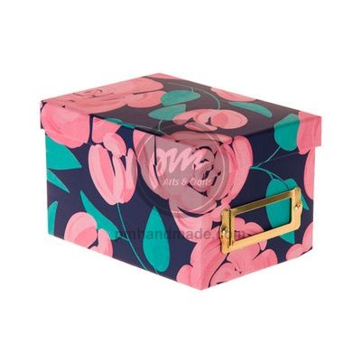 Hộp giấy mini hoa hồng và màu Navy