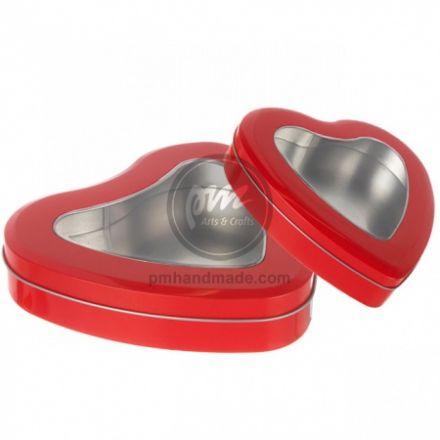 Hộp thiếc hình trái tim màu đỏ