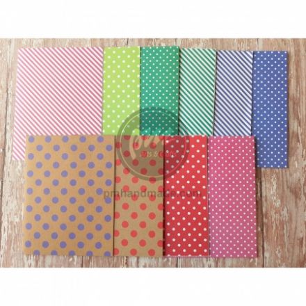 Thiệp in chấm bi và sọc 10.16cm x 15.24cm