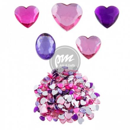 Đá hình tim và oval trang trí sắc màu