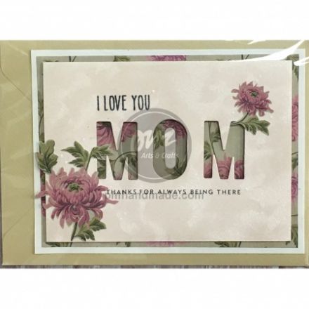 Thiệp nổi chìm hoa lá - You/Mom