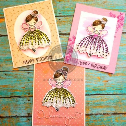 Thiệp flower girl in dress