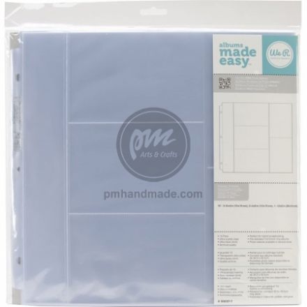 Bộ 10 tấm ruột sổ album trong suốt có chia khung 12"x12"