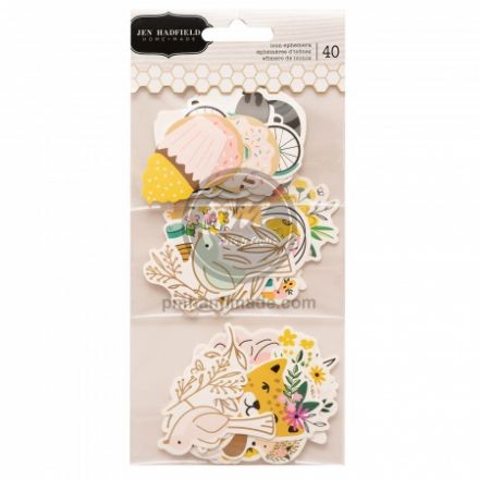 Bộ 40 giấy cắt mẫu ephemera icons có đính ánh nhủ