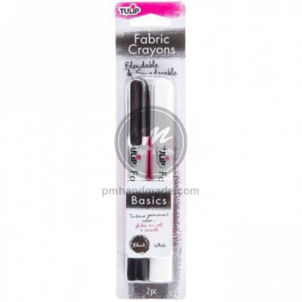 Bút chì sáp vẽ vải Tulip 2 màu đen & trắng