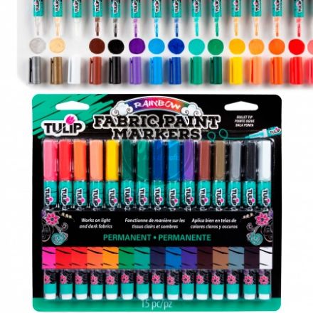 Bộ 15 bút vẽ vải Tulip màu Rainbow