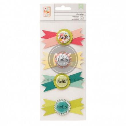 Set 4 nơ đính nút chữ Hello xinh xắn