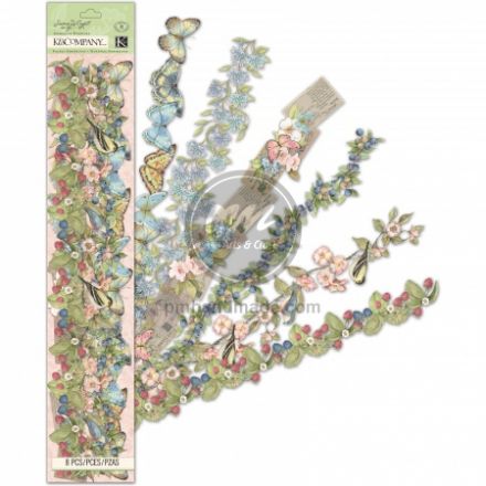 Xấp sticker dải hoa acetate (8 miếng)