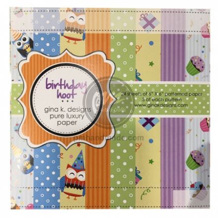 Paper pack Birthday Hoot Gina K 6"x6"