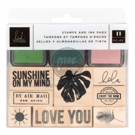 Bộ dấu gỗ Heidi Swapp kèm mực 11 món