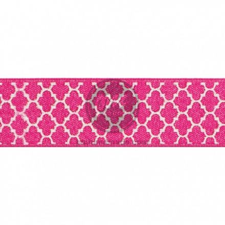 Ribbon kim tuyến màu hồng in lattice
