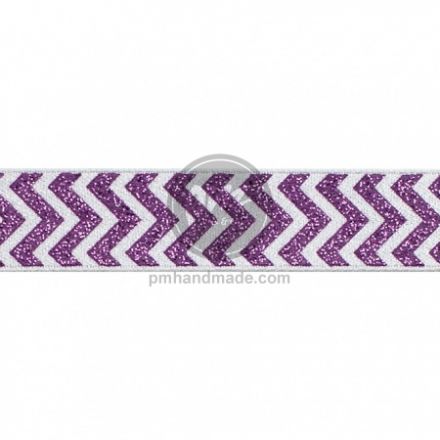 Ribbon kim tuyến màu tím in kẻ sọc