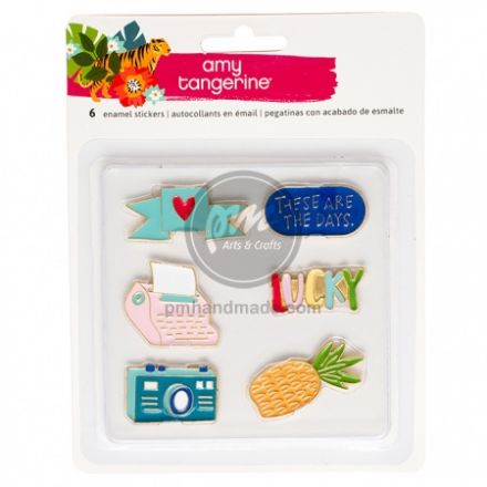 Sticker kim loại mẫu hustle & heart (6 miếng)