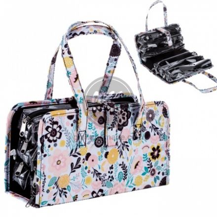 Túi dụng cụ 6 ngăn nhỏ họa tiết hoa và sọc