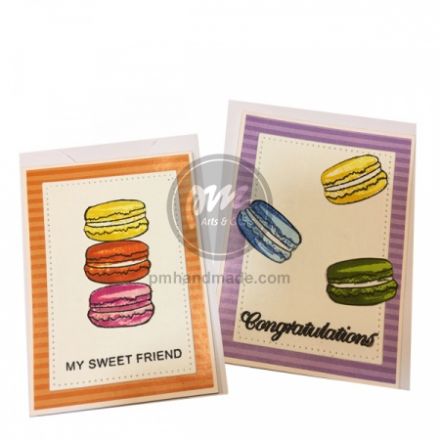 Thiệp Macaron khay bánh size 9x6.3cm