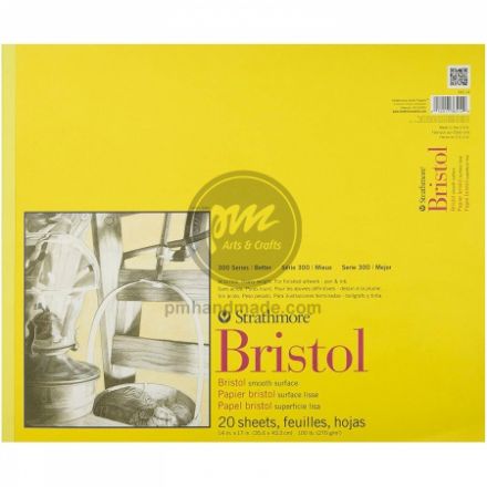Tập giấy vẽ chì màu Strathmore Bristol smooth size 14"X17"