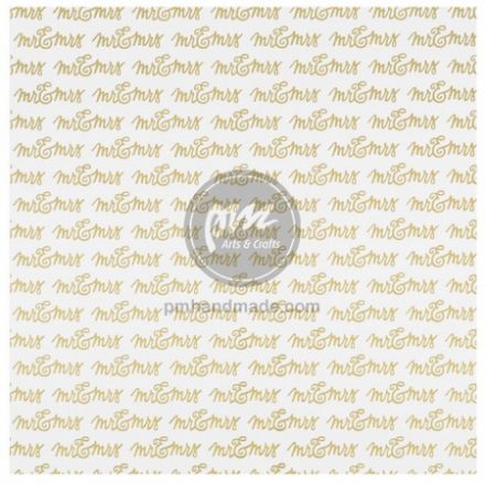 Paper pad ép foil chữ Mr & Mrs 12x12" (tờ lẻ)