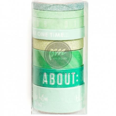 Gói 3 băng keo washi tape màu mint/họa tiết