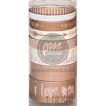 Gói 3 băng keo washi họa tiết màu gold