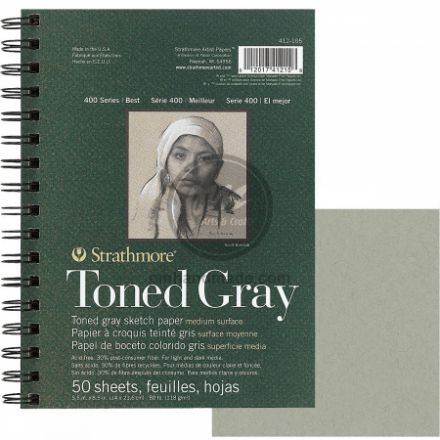 Sổ vẽ sketch Strathmore toned gray size 5.5"X8.5"