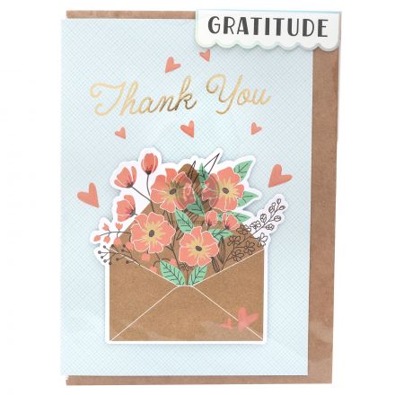 Thiệp thank you bì thư size 5"x7"