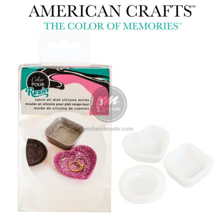 Bộ 3 khuôn đổ resin hiệu AC - vuông, tròn, tim