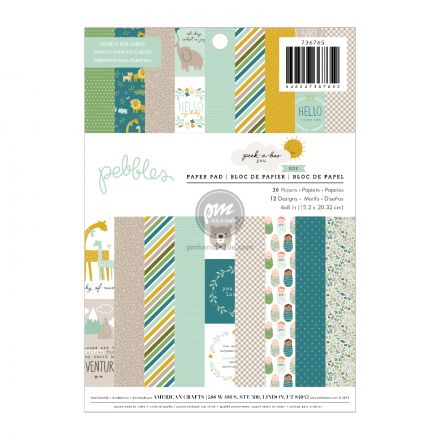 Tập paper pad mẫu peek-a-boo boy 6"x8" - 36 tờ