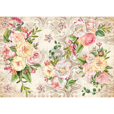 Giấy dán gỗ mẫu amiable roses size 11.5" x 16.25"