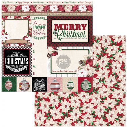 Giấy paper pad lẻ mẫu joyful christmas - merry 12"x12"