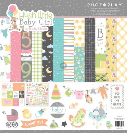 Bộ giấy scrapbook mẫu hush little baby girl