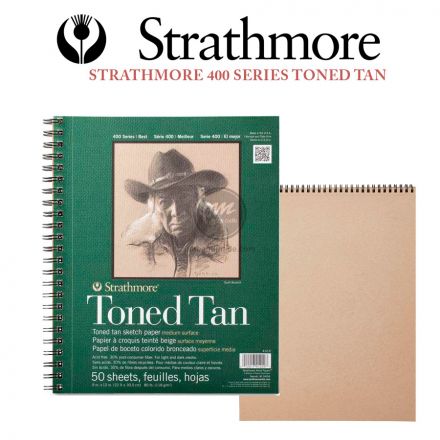 Tập giấy vẽ Strathmore toned tan 9x12 inch