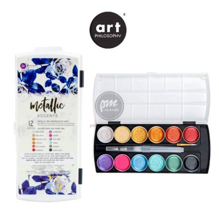 Bộ 12 màu nước metallic hiệu Prima Art