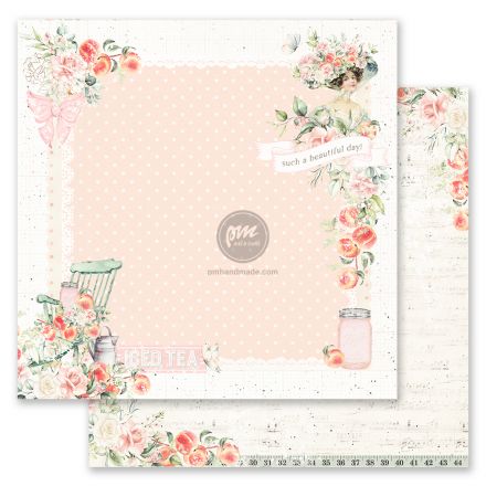 Giấy paper pad lẻ mẫu Peach Tea 12x12 inch