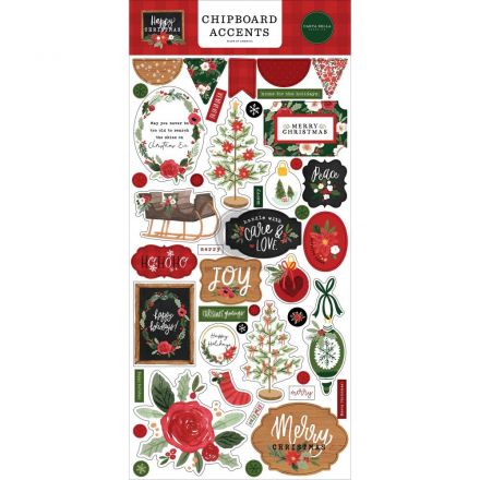 Bộ Chipboard Happy Christmas - Accents