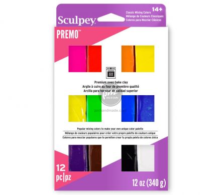 Hộp 12 viên đất sét Sculpey Premo - bộ classic