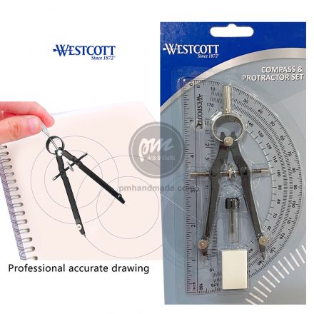 Bộ thước kẽ + compa 6"